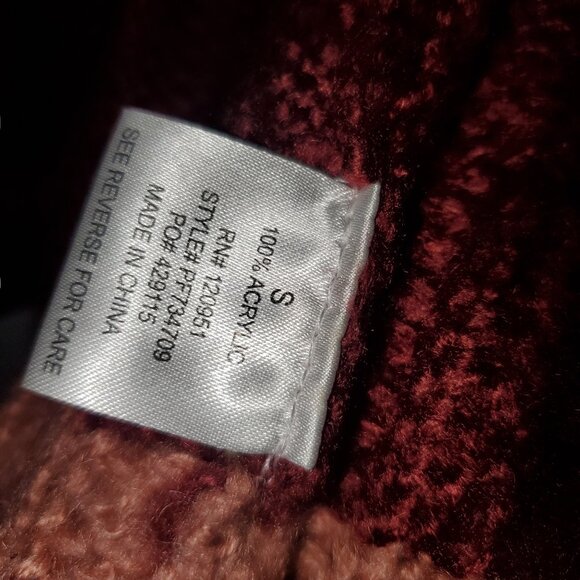 Papercut Clothing Southwest Knit Cardigan Sweater Open-Front Burgundy Geometric - Picture 6 of 6